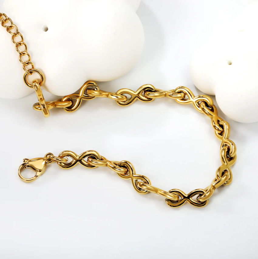 8-letter clasp accessory -Stainless steel + 18K gold/18K rose gold PVD plating to Keep colour - GoodiesRus