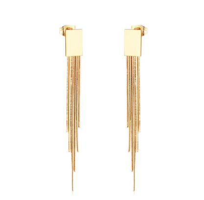 Tassel Drop Earring- Stainless Steel Jewelry +18K Gold / 18K Rose gold plated - GoodiesRus