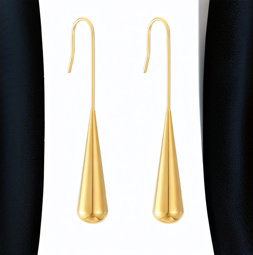 Simple stainless steel drop earrings -Hypoallergenic, tainless steel +18K Gold / 18K Rose gold plated - GoodiesRus