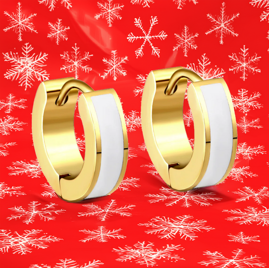 Drip oil Huggie-Hypoallergenic-Stainless steel +18K Gold / 18K Rose gold plated - GoodiesRus