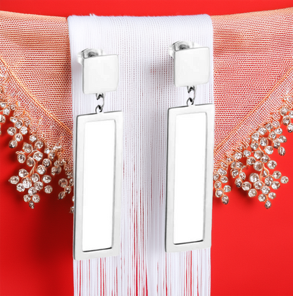 Drop Earrings Jewelry Geometric Rectangle Long Dangle Stainless Steel Earring - GoodiesRus